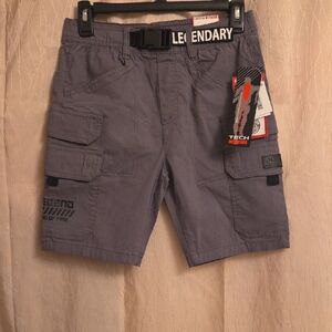 Ring of Fire Men's Gray Cargo Shorts with 'Legendary' Belt